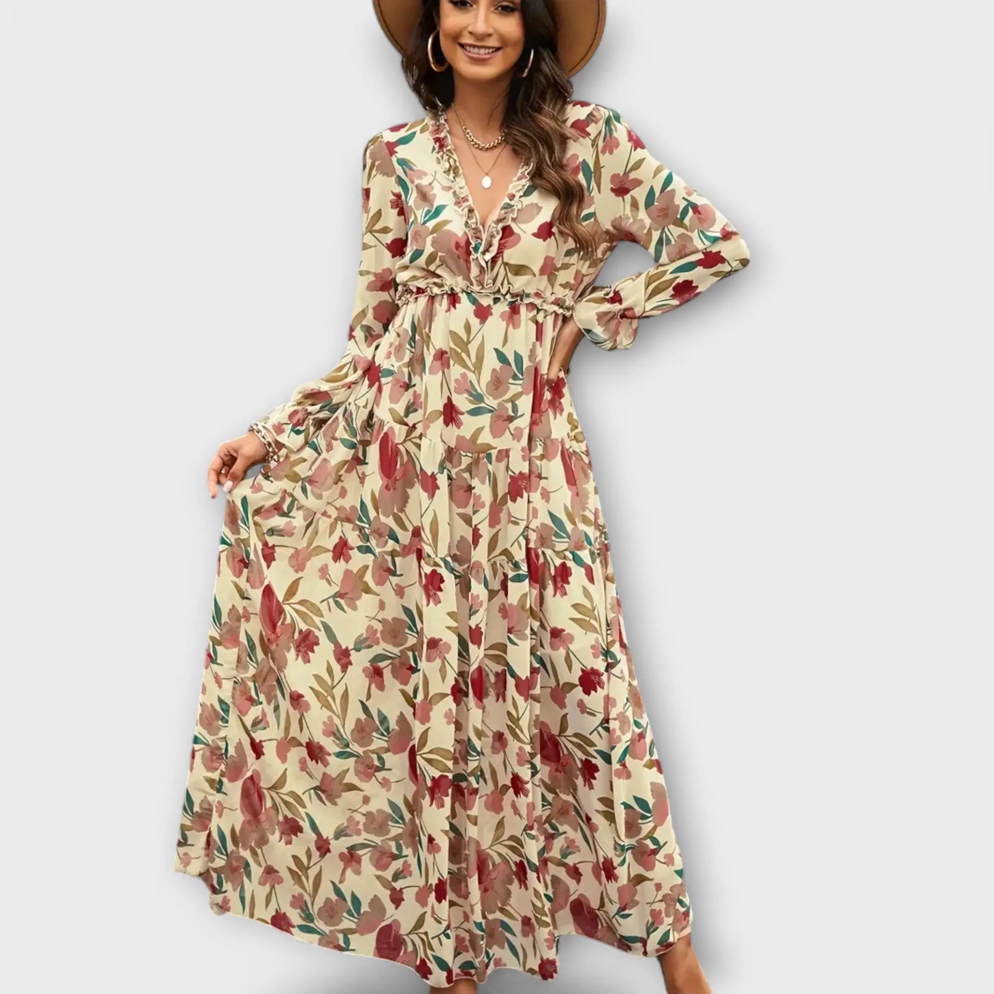 Rinalvo™ | Floral V-Neck Maxi Dress Rinalvo™