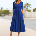 Rinalvo Crossed Dress with Short Sleeves