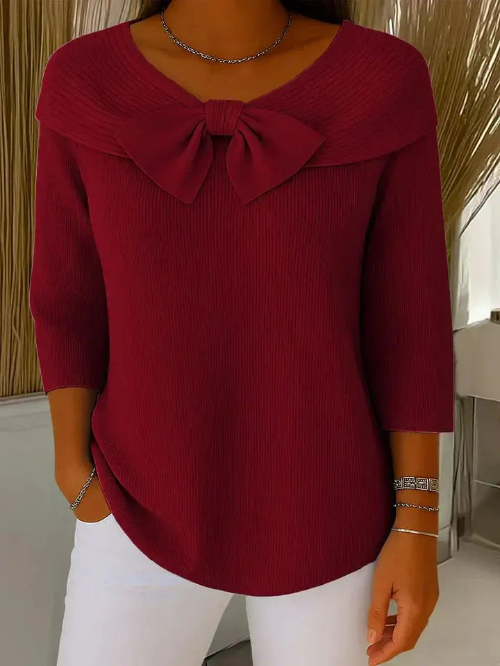 Rinalvo™ | Women's Sweater with Bow and Round Neckline Rinalvo™