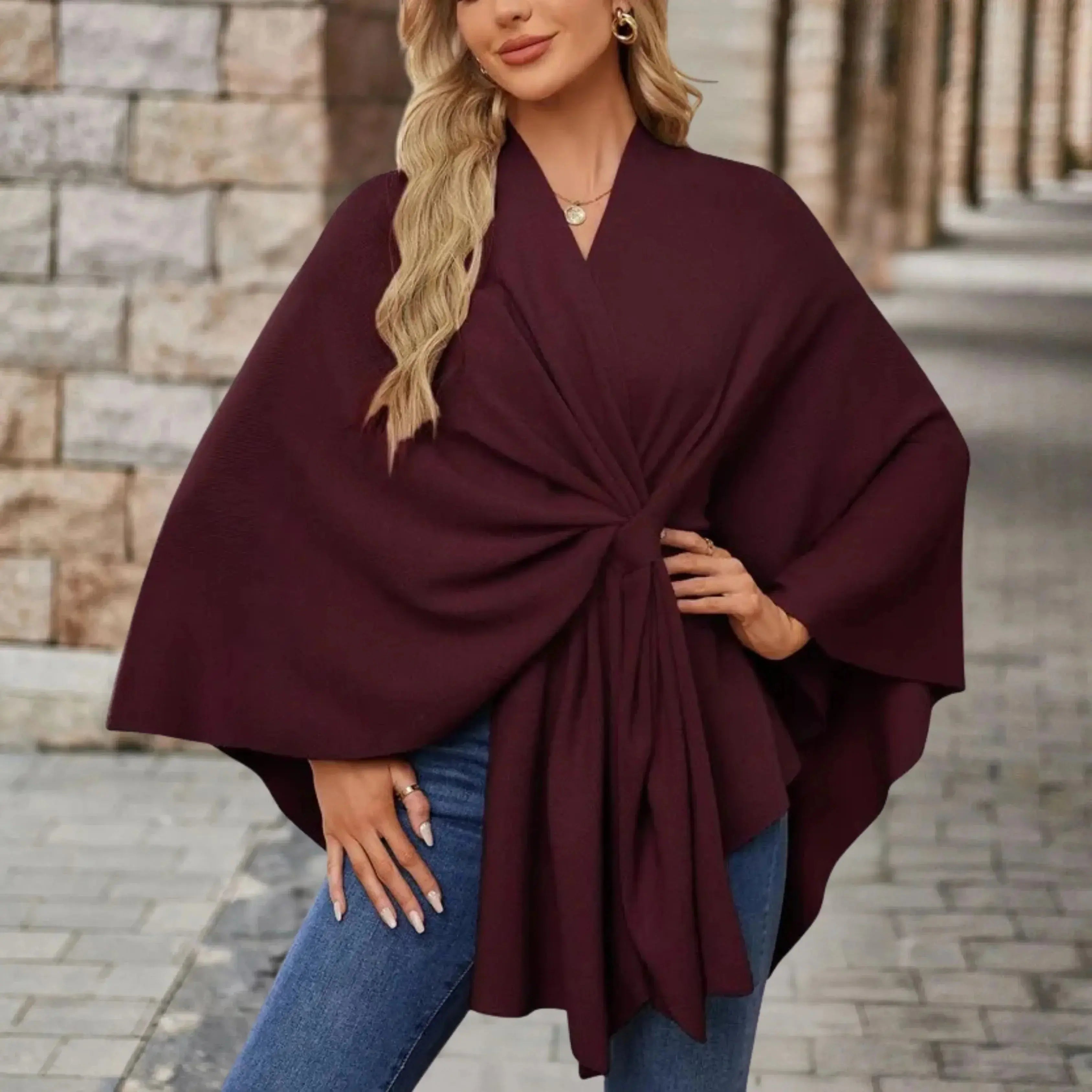 Rinalvo™ | Elegant Draped Poncho Rinalvo™