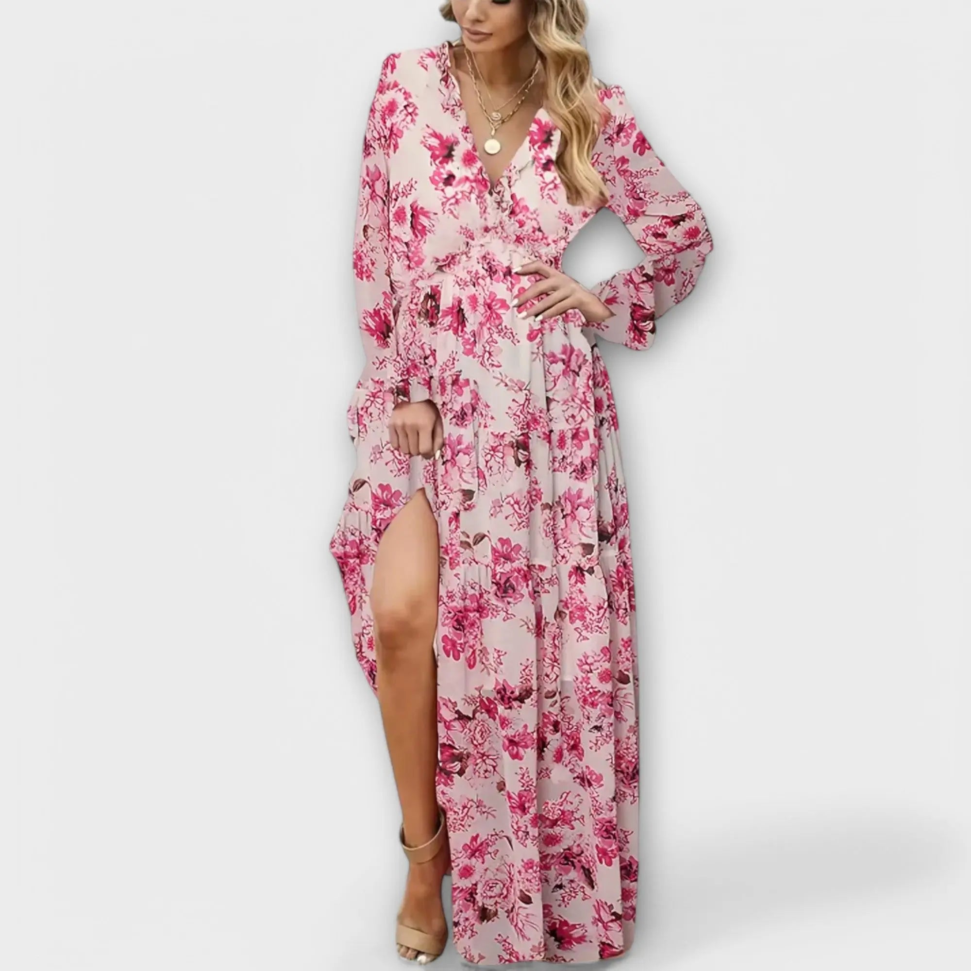Rinalvo™ | Floral V-Neck Maxi Dress Rinalvo™