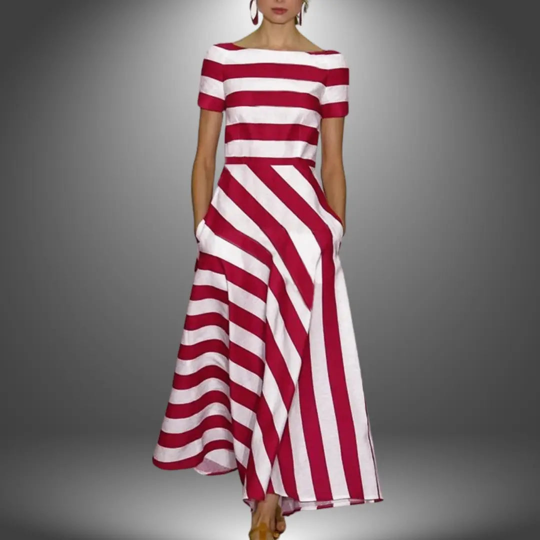 Rinalvo Handcrafted Striped Maxi Dress