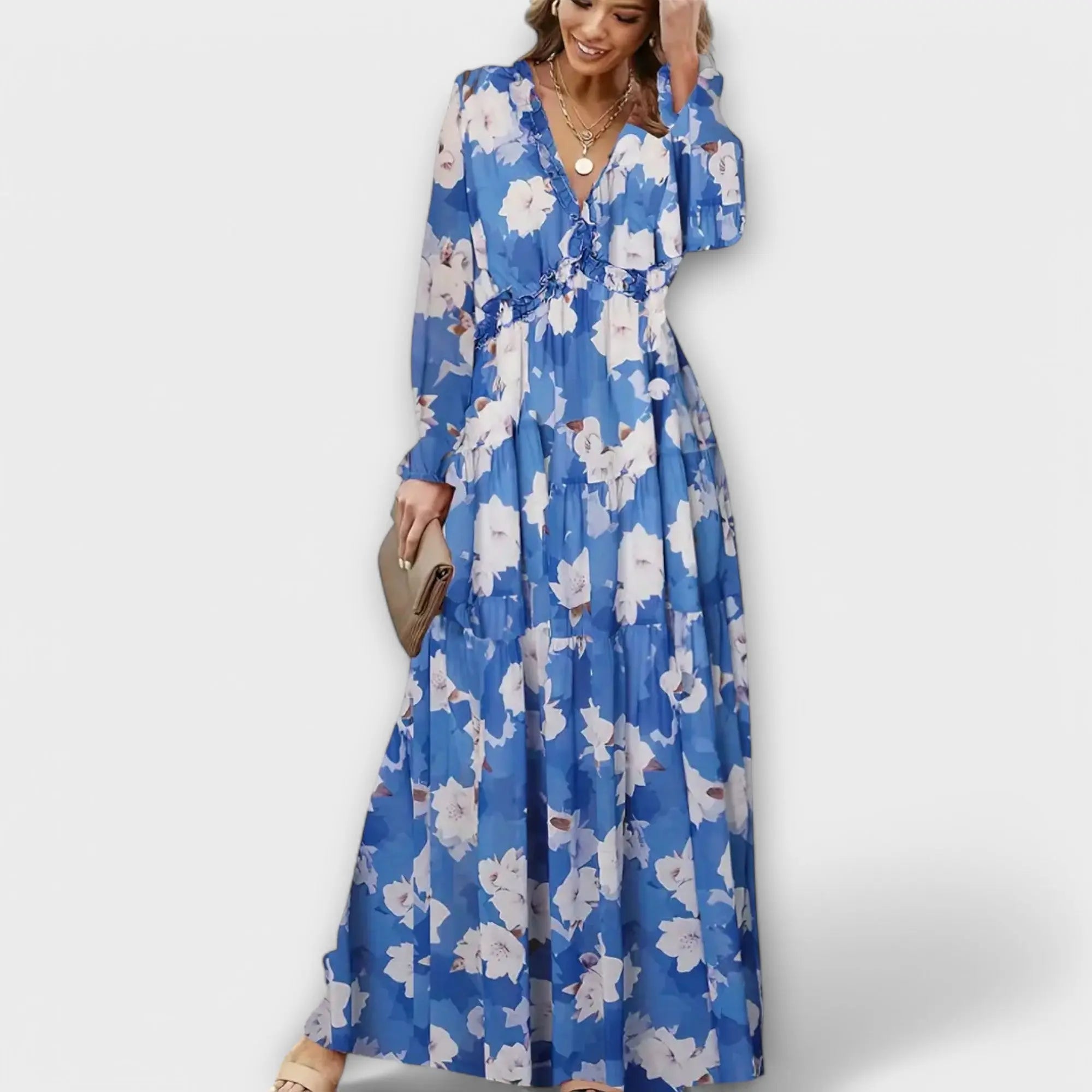 Rinalvo™ | Floral V-Neck Maxi Dress Rinalvo™