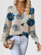 Rinalvo™ Elegant Sweater with Floral Pattern