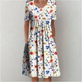 Rinalvo Stylish and Casual Floral Dress with Pockets