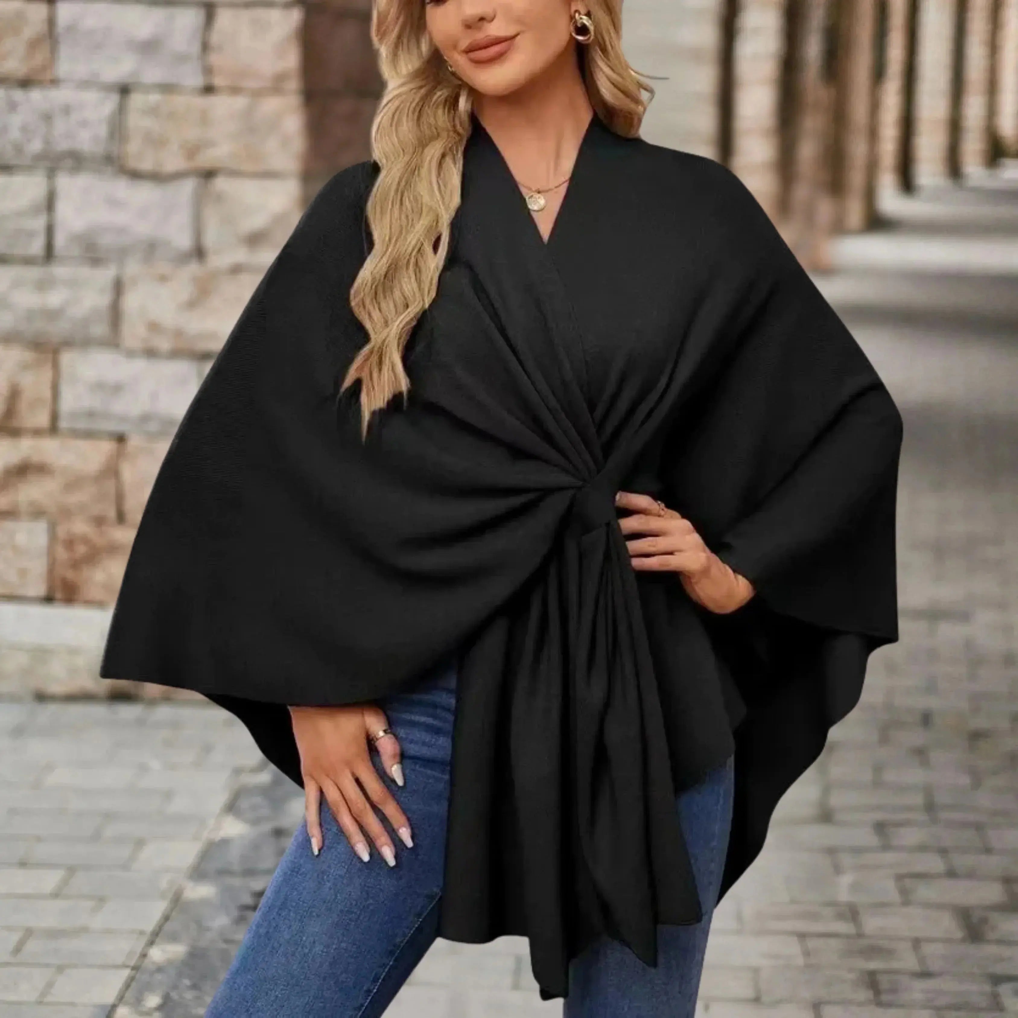Rinalvo™ | Elegant Draped Poncho Rinalvo™
