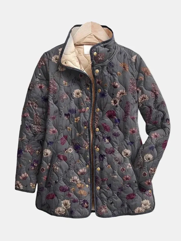 Rinalvo Vintage Floral Print Quilted Jacket