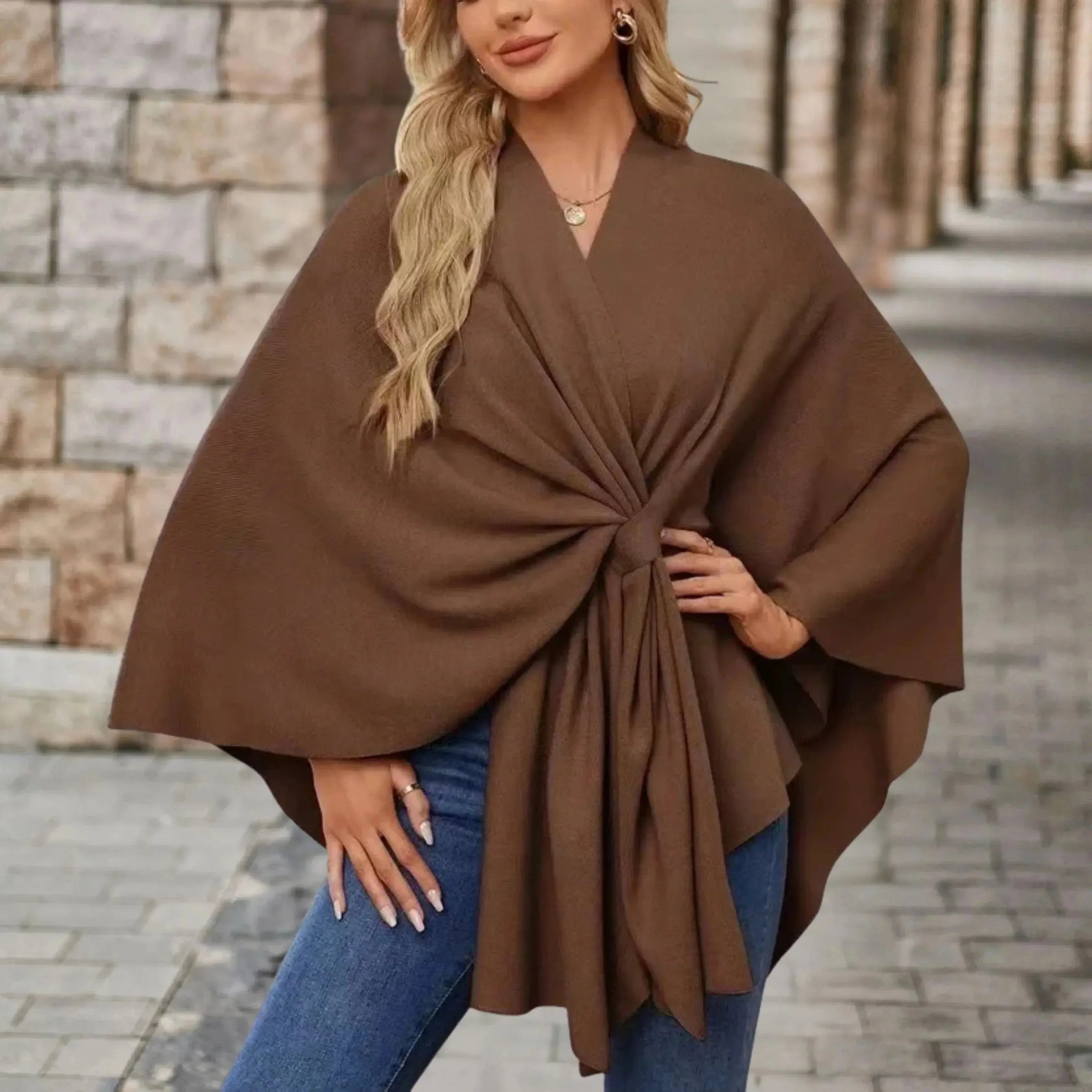 Rinalvo™ | Elegant Draped Poncho Rinalvo™