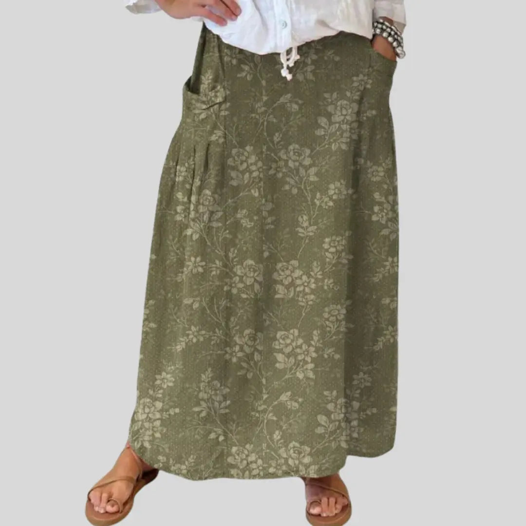 Princess™ Vintage Floral Pocket Skirt with Elastic Waistband Rinalvo™