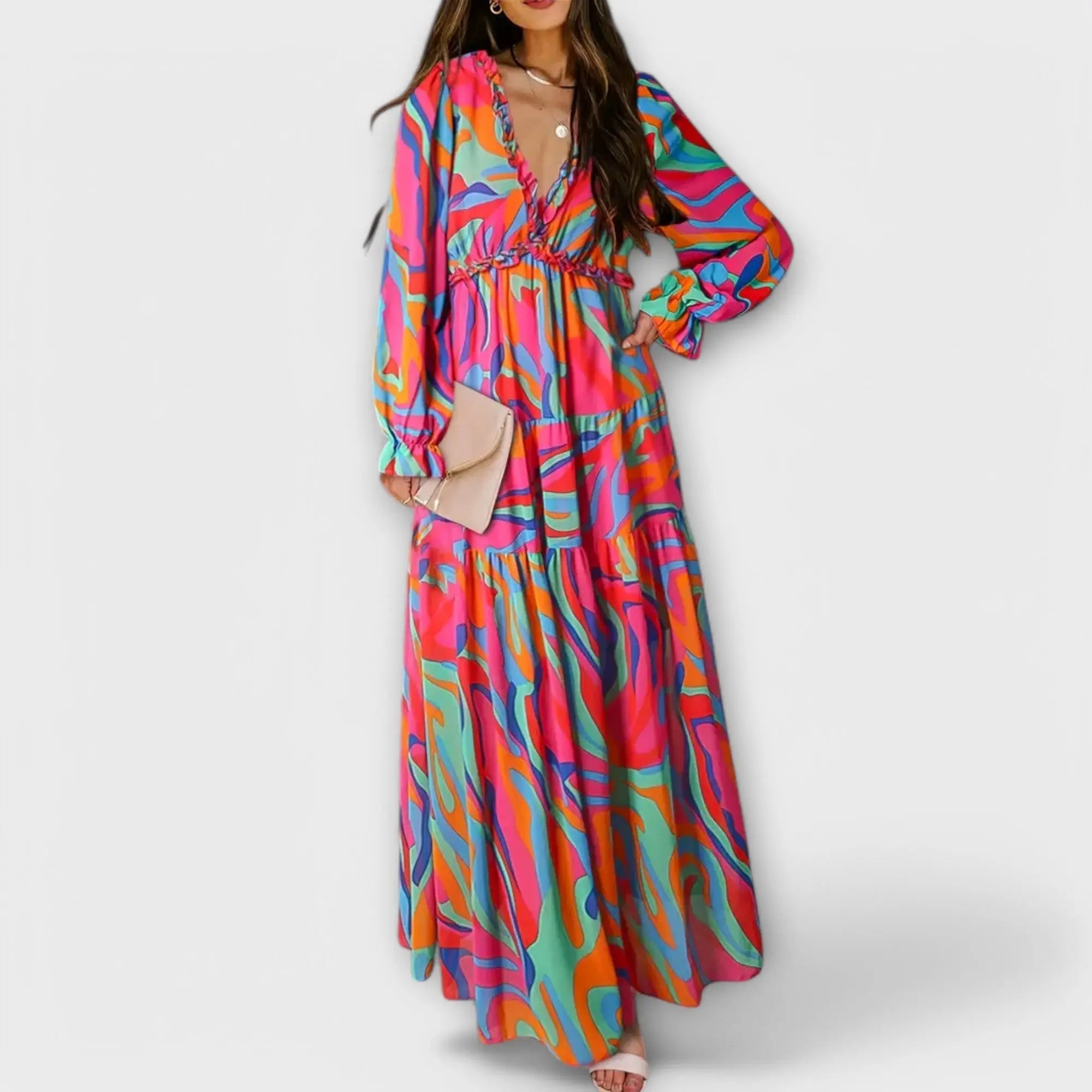 Rinalvo™ | Floral V-Neck Maxi Dress Rinalvo™