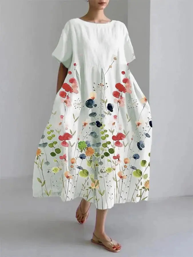Rinalvo Casual Long Dress With Floral Style for Summer