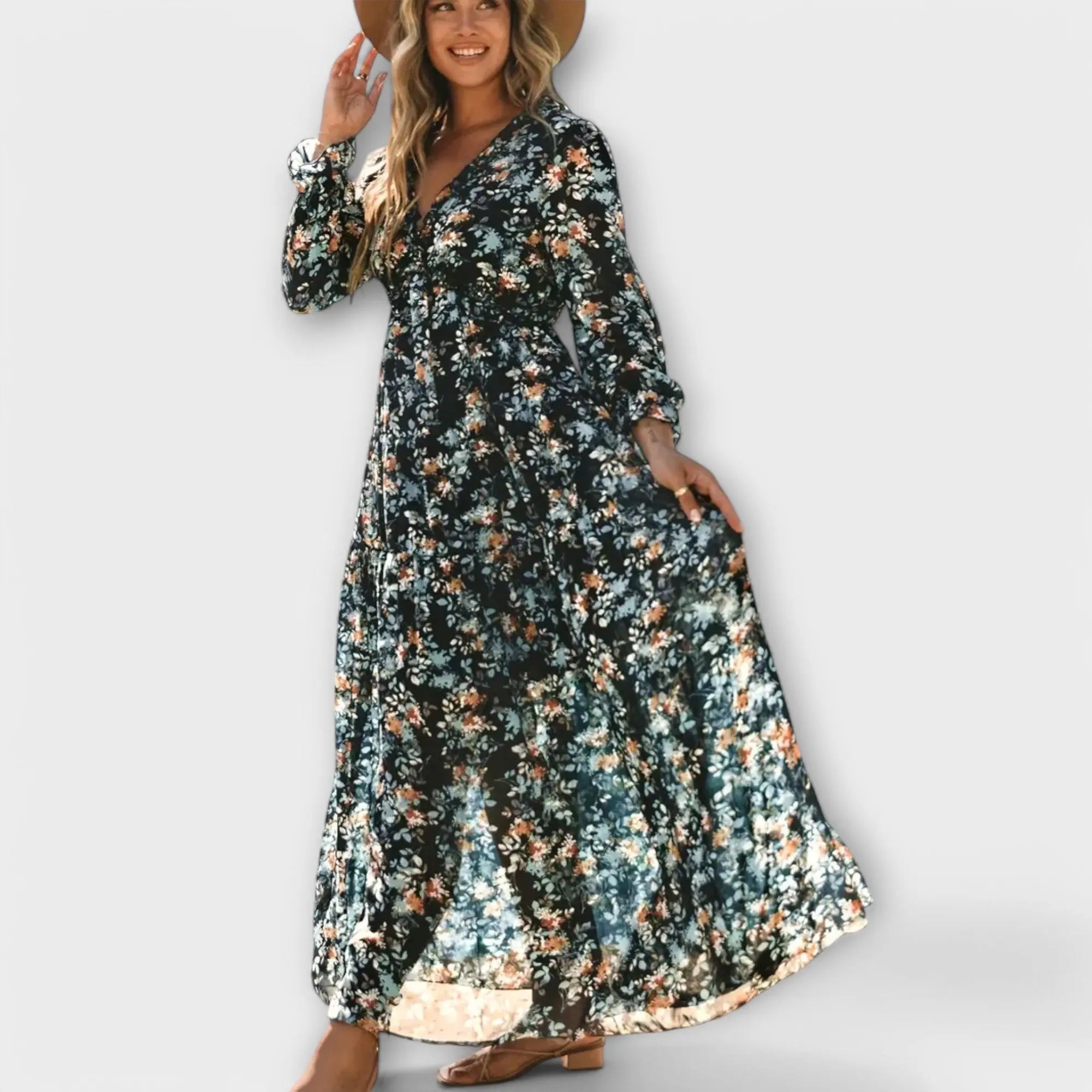 Rinalvo™ | Floral V-Neck Maxi Dress Rinalvo™