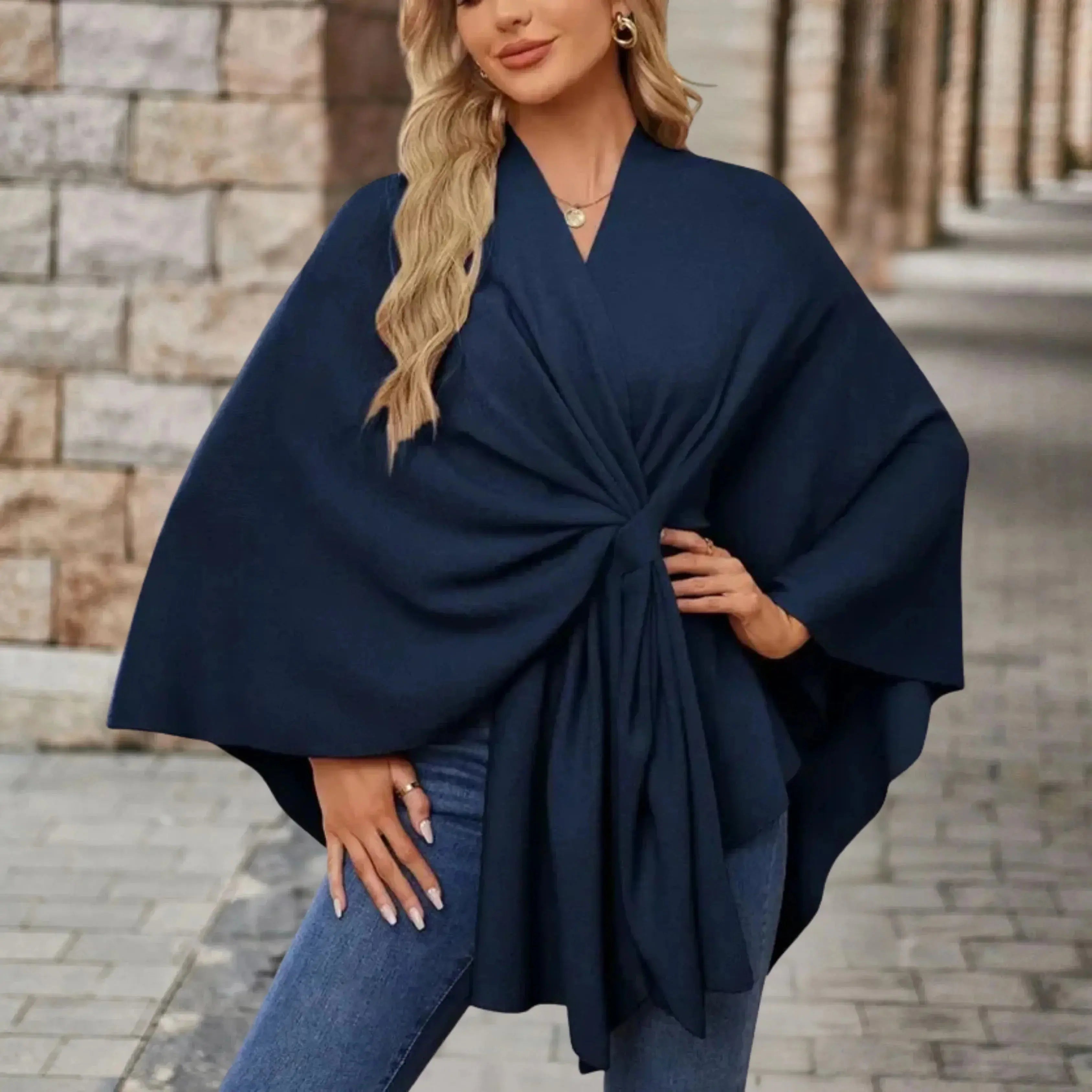 Rinalvo™ | Elegant Draped Poncho Rinalvo™