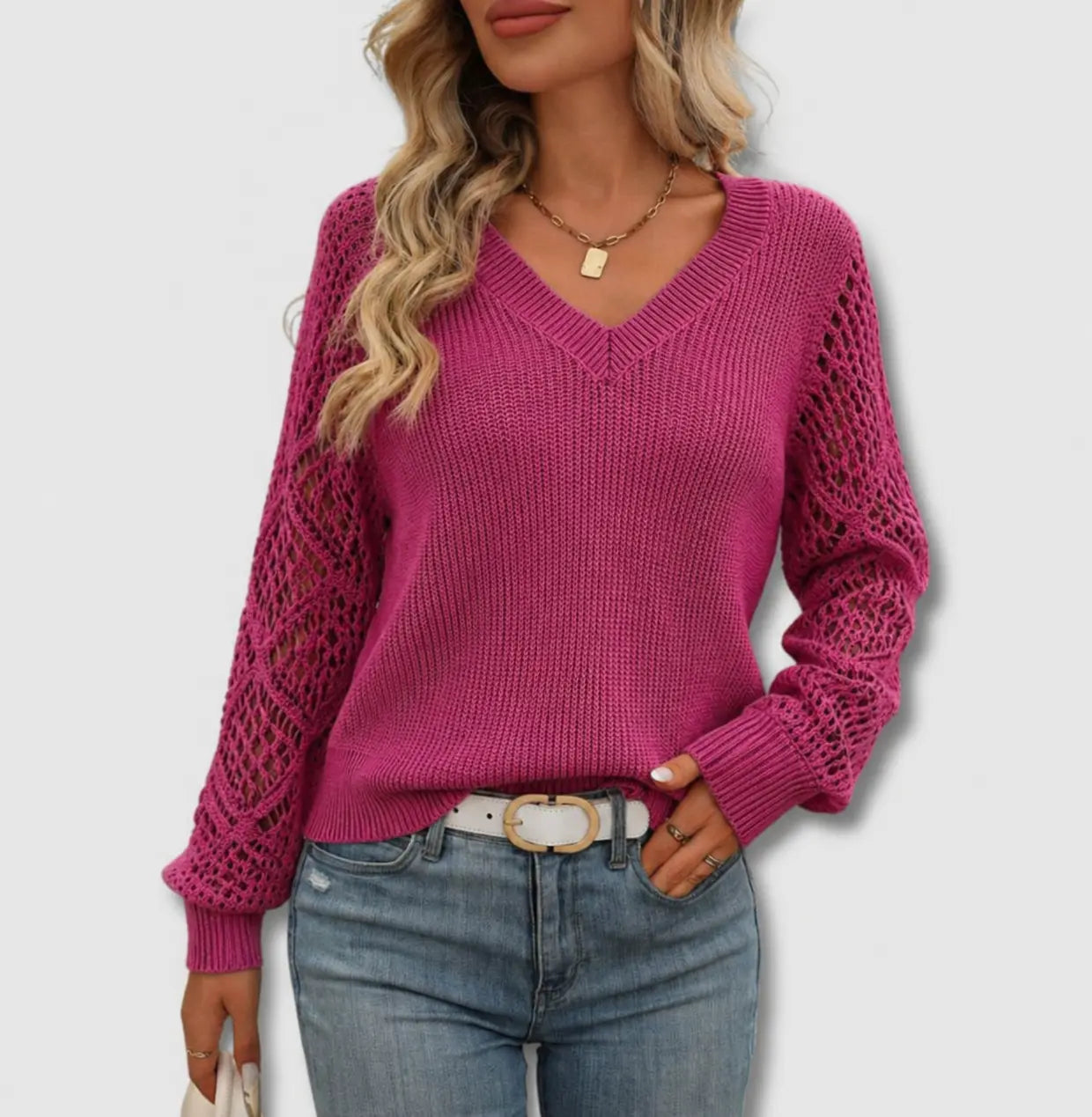 Rinalvo™ Elegant V-Neck Sweater