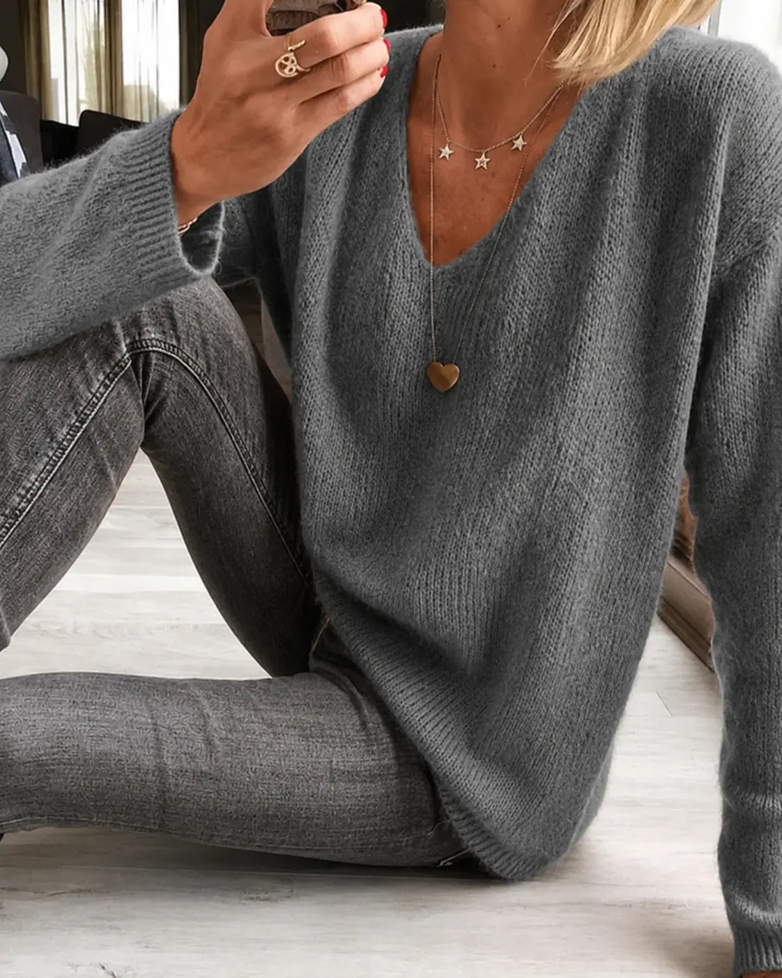 Rinalvo™ | Women's V Neck Long Sleeve Sweater Rinalvo™