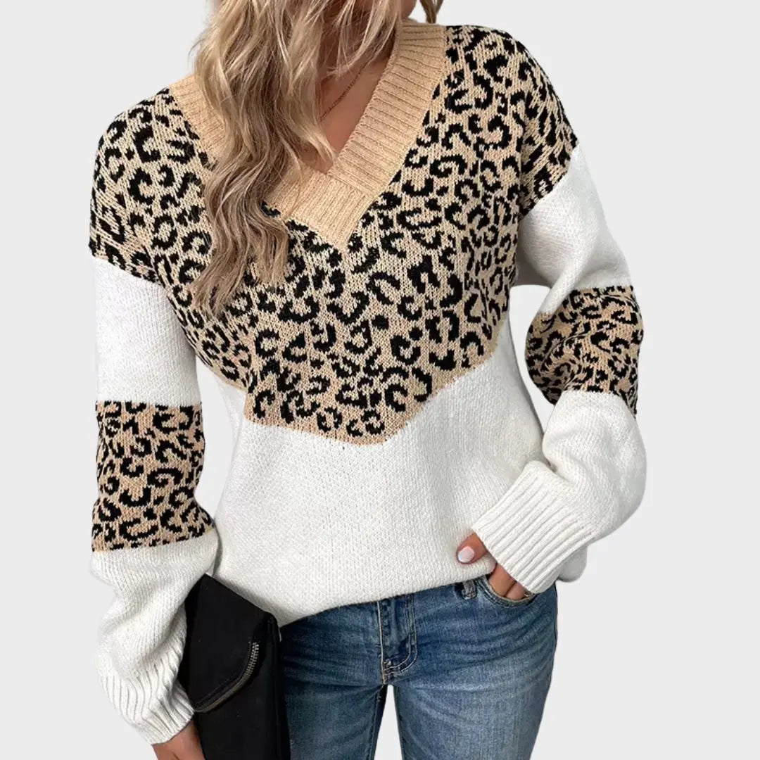 Rinalvo™ | Elegant V-neck Sweater Leopard Rinalvo™