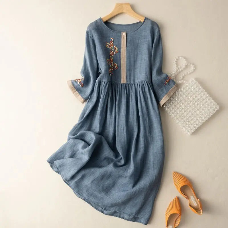 Rinalvo™ | Pattern Relaxed Midi Dress Rinalvo™
