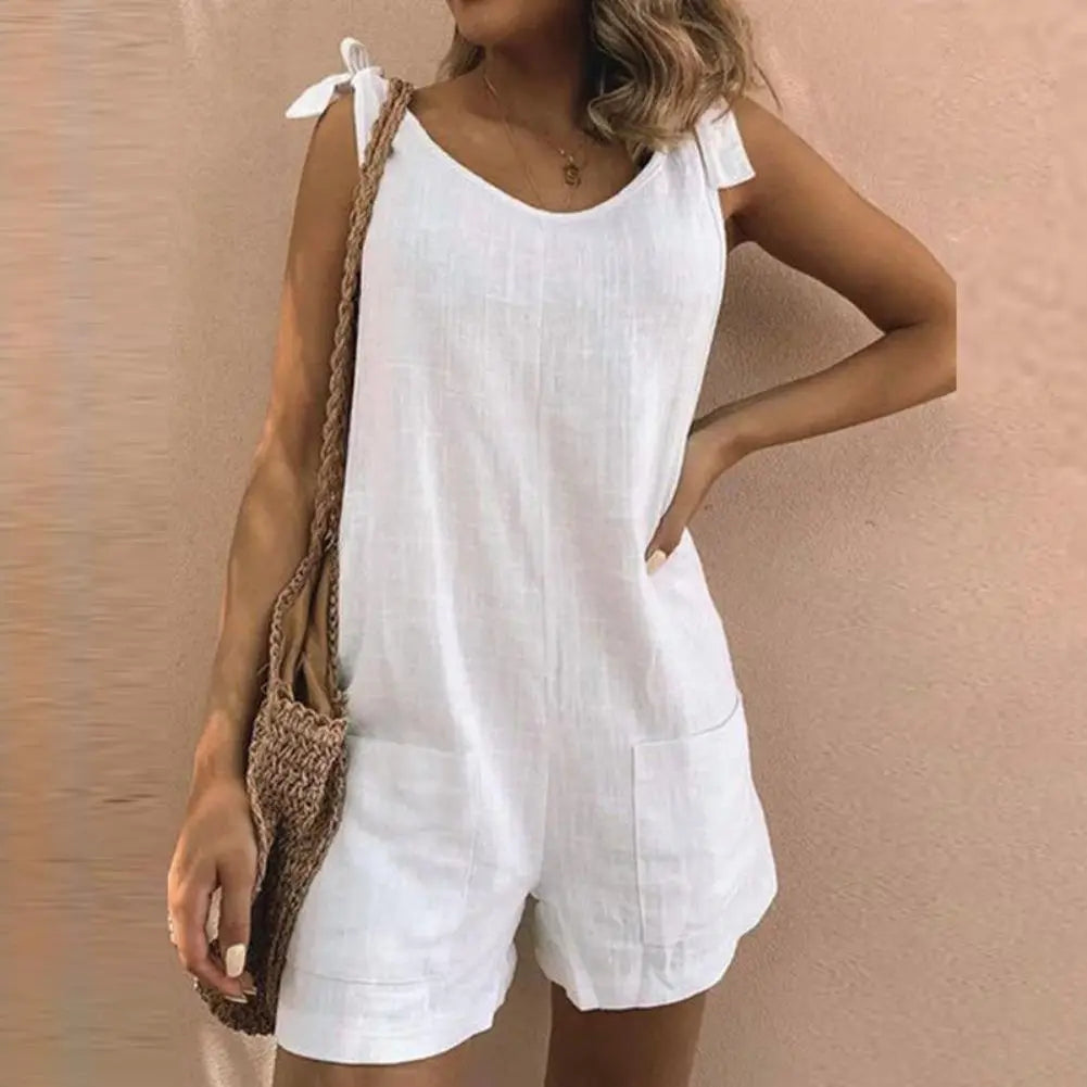 Rinalvo Bow Strap Pocket Playsuit