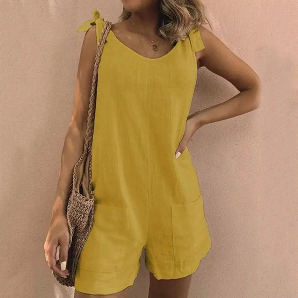 Rinalvo™ | Bow Strap Pocket Playsuit Rinalvo™