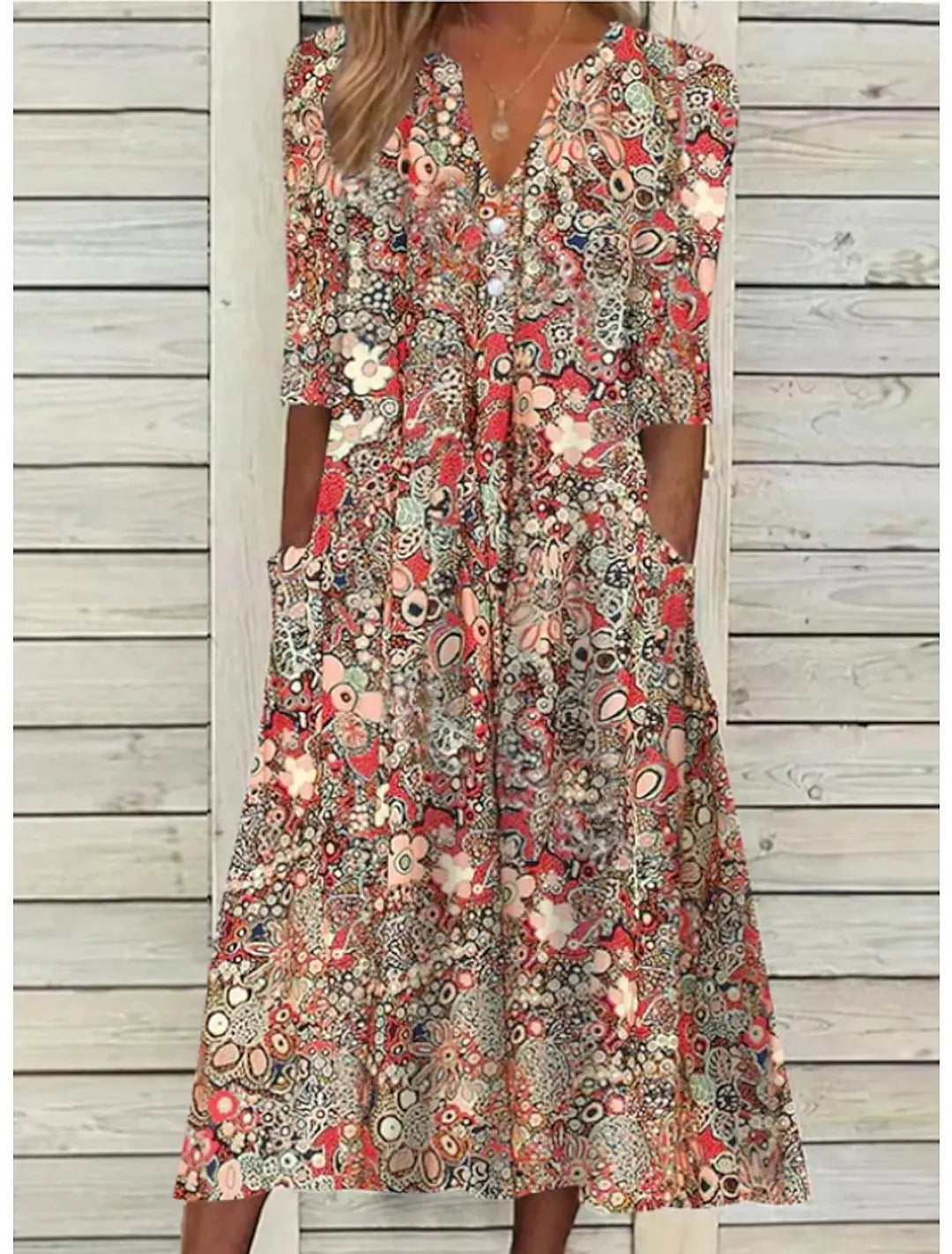 Rinalvo Elegant Summer Dress with Belly Cover