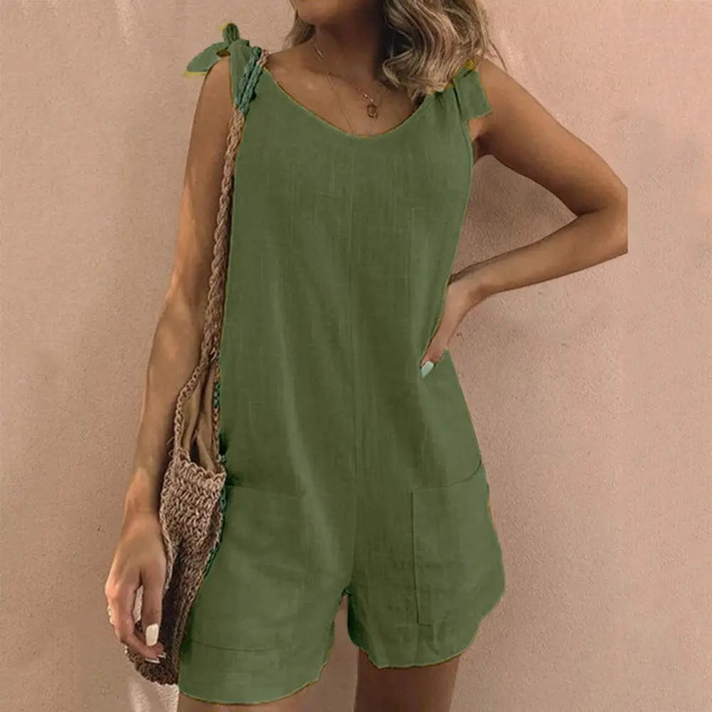 Rinalvo™ | Bow Strap Pocket Playsuit Rinalvo™