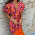 Rinalvo Women's Wedding Guest Printed Dress