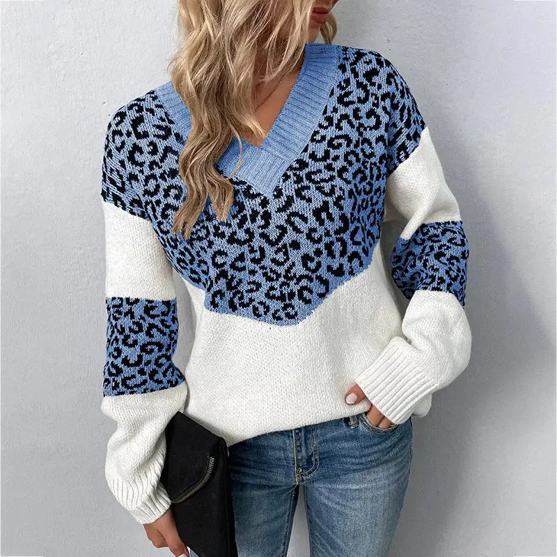 Rinalvo™ | Elegant V-neck Sweater Leopard Rinalvo™
