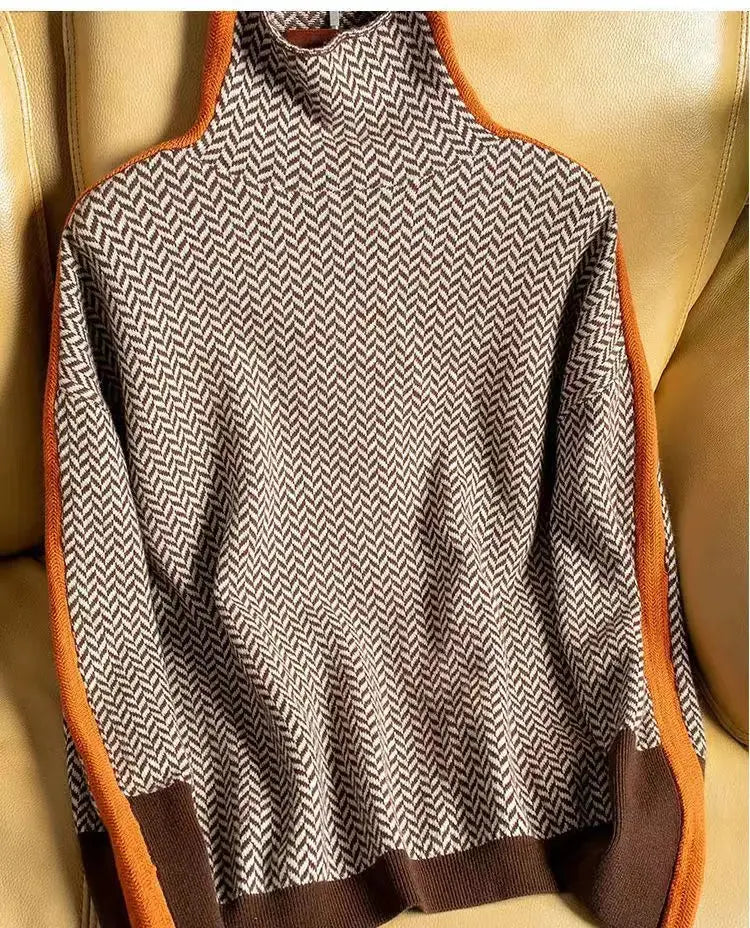 Rinalvo™ Herringbone Luxe Turtleneck