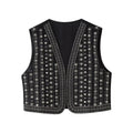 Rinalvo Sequin Pattern Boho Vest