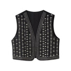 Rinalvo Sequin Pattern Boho Vest
