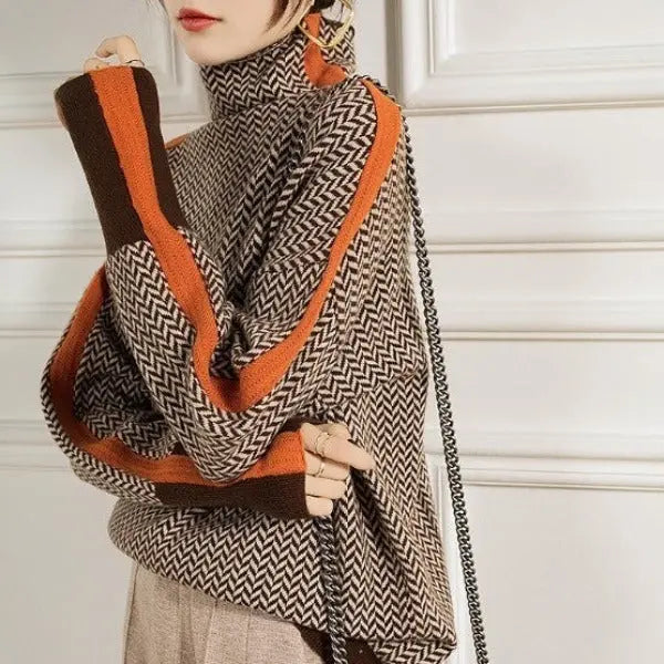 Rinalvo™ | Herringbone Luxe Turtleneck Rinalvo™