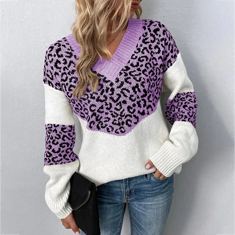 Rinalvo™ | Elegant V-neck Sweater Leopard Rinalvo™