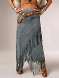 Sheeva™ A-Line Maxi Fringe Skirt – Effortlessly Chic & Flowing Rinalvo™