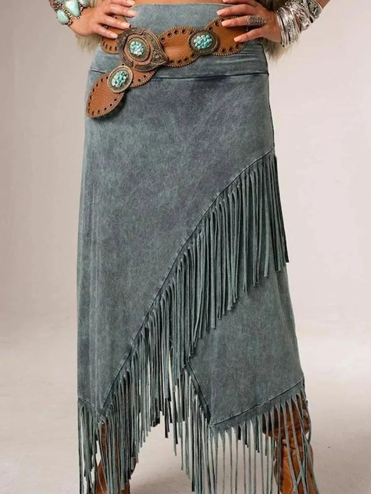 Sheeva™ A-Line Maxi Fringe Skirt – Effortlessly Chic & Flowing Rinalvo™