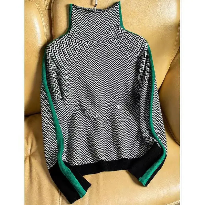 Rinalvo™ | Herringbone Luxe Turtleneck Rinalvo™