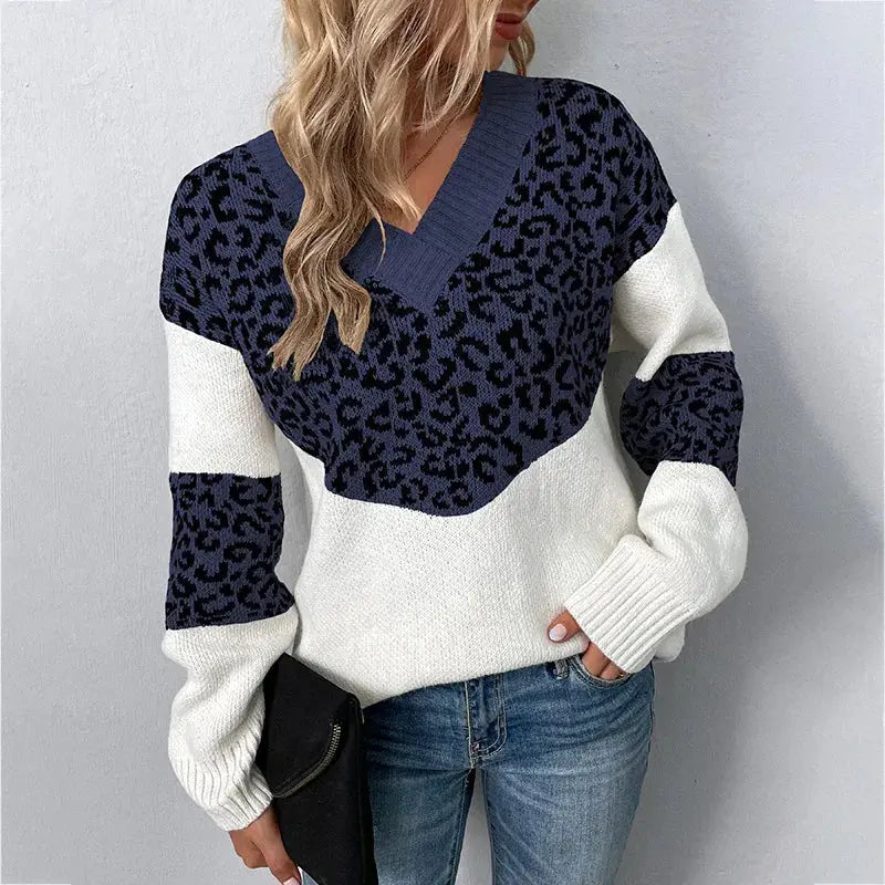 Rinalvo™ | Elegant V-neck Sweater Leopard Rinalvo™