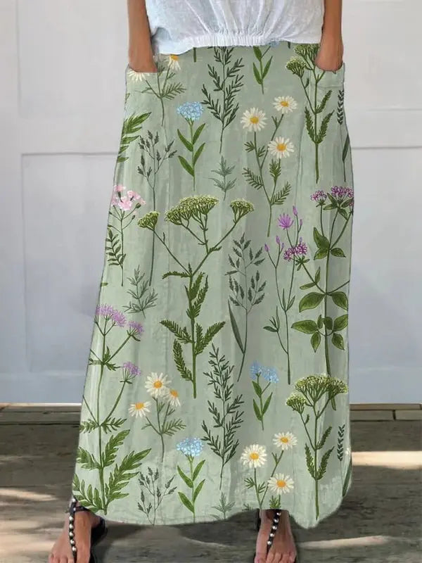 Gerlin™ Enriched Spring Field Pocket Skirt with Repeat Pattern Print Rinalvo™