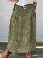 Princess™ Vintage Floral Pocket Skirt with Elastic Waistband Rinalvo™