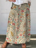 Nilva™ Vintage Floral Art-Print Pocket Skirt Rinalvo™
