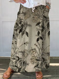 Kisses™ Retro Floral Art Pocket Skirt with Elastic Waistband Rinalvo™