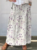 Eloisa™ Vintage Floral Art Pocket Skirt with Elastic Waistband Rinalvo™