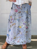 Jeda™ Elegant Vintage Blueprint Pocket Skirt - Timeless Style with Practical Pockets Rinalvo™