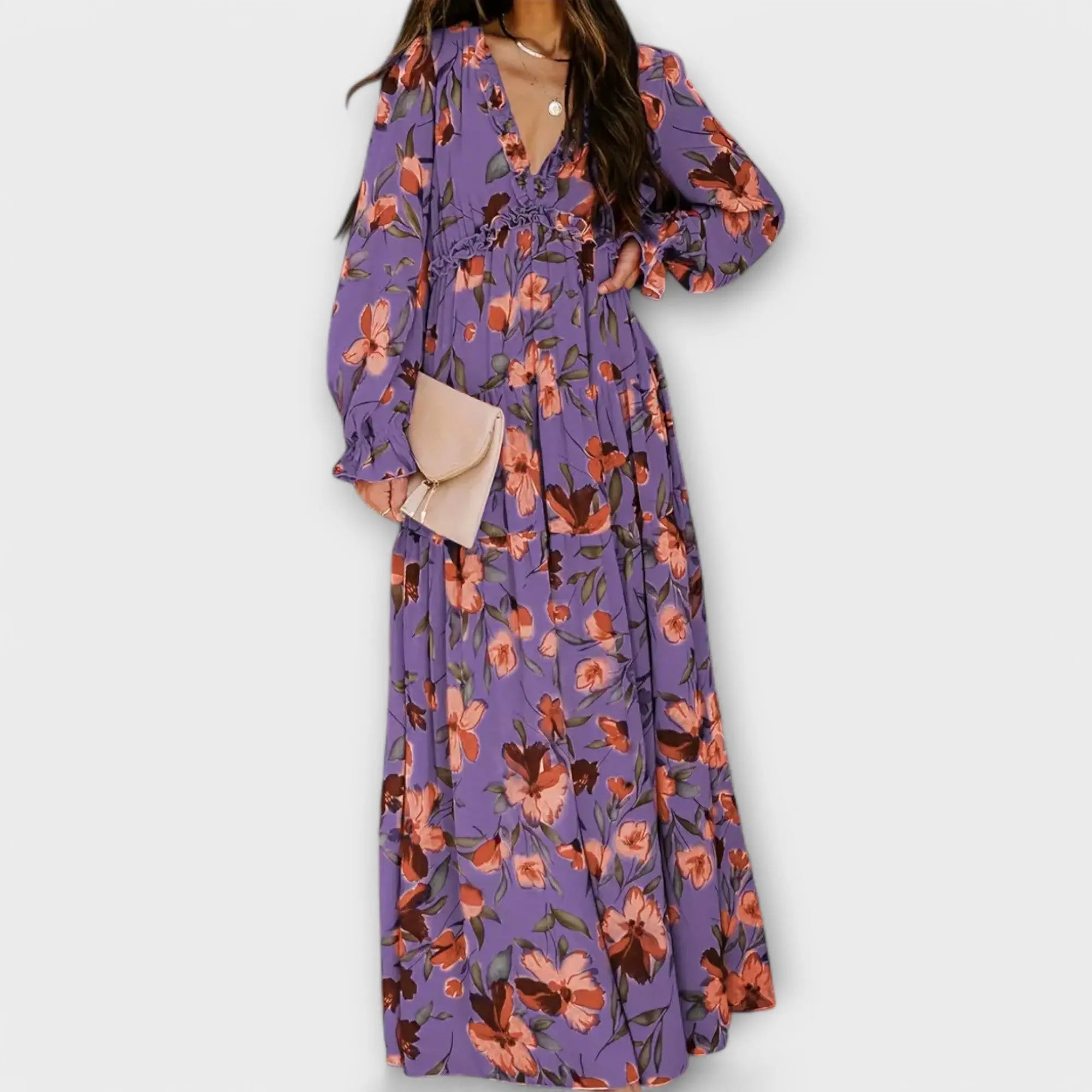 Rinalvo™ | Floral V-Neck Maxi Dress Rinalvo™