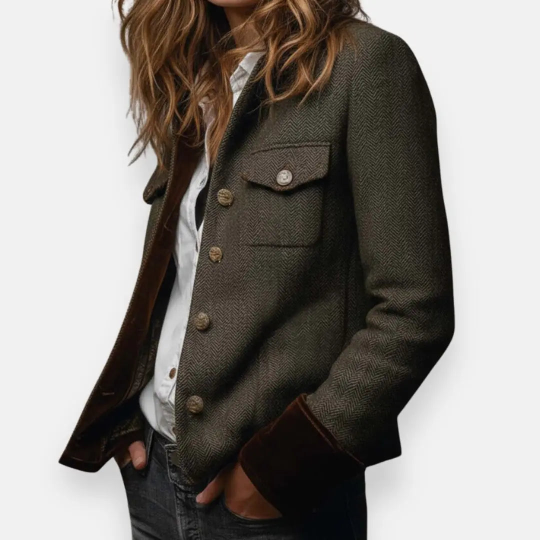 Rinalvo™ | Women's Herringbone Long Sleeve Jacket Rinalvo™