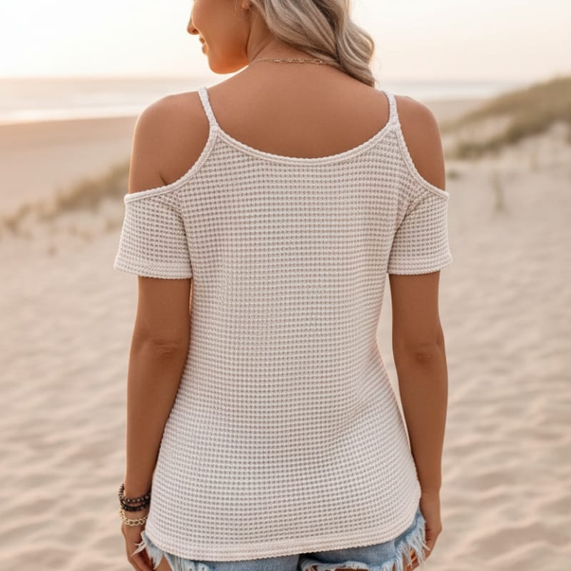 Boho Off Shoulder Crochet Knit Top