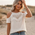 Boho Off Shoulder Crochet Knit Top