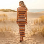 Summer Jacquard Strapless Maxi Dress