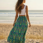 Boho Floral High Low Maxi Skirt
