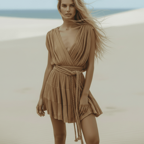 Boho Beach Cover Up Mini Dress