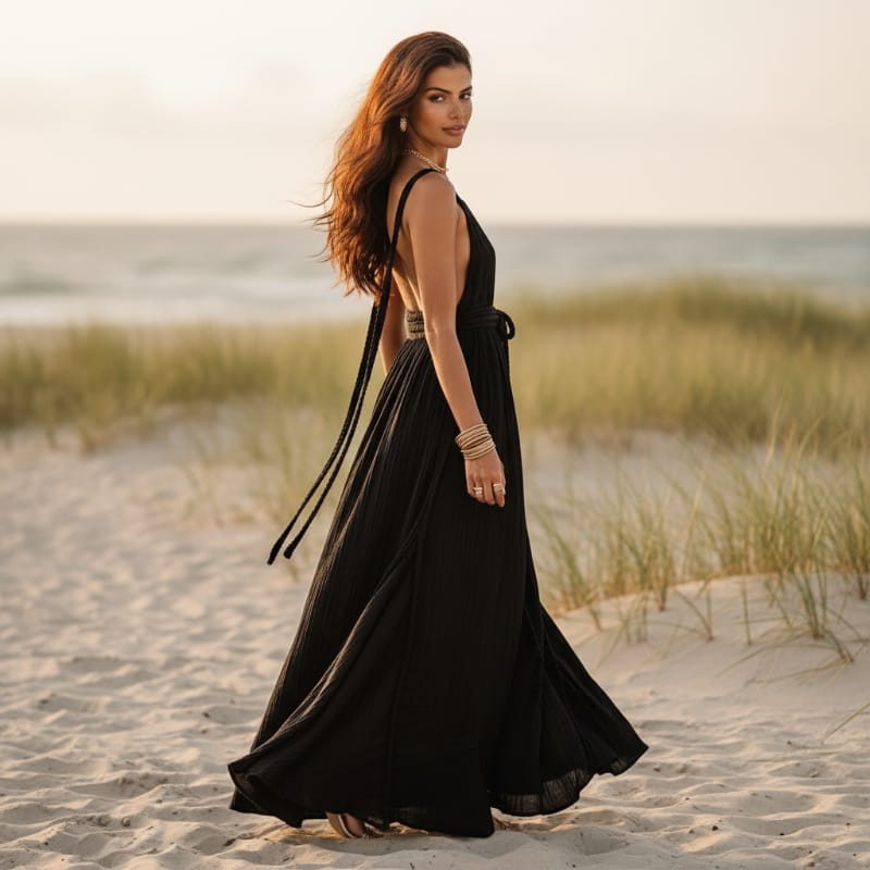 Boho Backless Bandage Maxi Dress